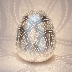 TABLE LAMP THR FLGRS SILVER PLATED 40     - TABLE LAMPS